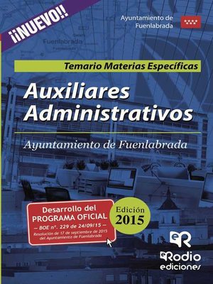 cover image of Auxiliares Administrativos del Ayuntamiento de Fuenlabrada. Temario Materias Específicas